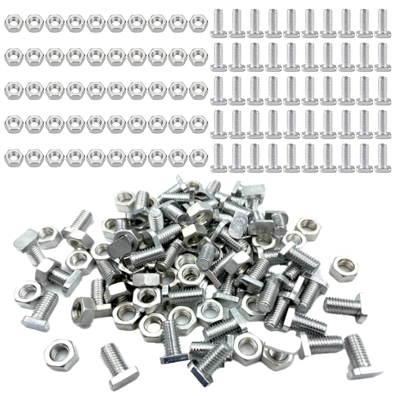 50 Stück Gewächshaus Schraube, Hammerkopfschrauben M6 für Gewächshäuser Glashäus Aluminium Gewächshaus als Gewächshausschrauben Hammerschraubenalu Zubehör - Bild 1