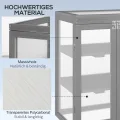 Outsunny 3 Stufen Gewächshaus Treibhaus Frühbeet mit Zwei Türen Frühbeetkasten aus Polycarbonat und Holz wetterfest Belastbar bis 15 kg(je Einlegeboden) 58 x 44 x 78 cm Dunkelgrau - Thumbnail 3