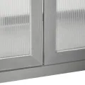 Outsunny 3 Stufen Gewächshaus Treibhaus Frühbeet mit Zwei Türen Frühbeetkasten aus Polycarbonat und Holz wetterfest Belastbar bis 15 kg(je Einlegeboden) 58 x 44 x 78 cm Dunkelgrau - Thumbnail 6