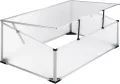 tectake® Frühbeet, Frühbeetaufsatz, Frühbeetkasten, Anzuchtkasten für Hochbeet, Blumenkasten, Anzucht Gewächshaus, Hochbeet Abdeckung, Pflanzkasten Minigewächshaus - 102 x 61 x 41/31 cm - Thumbnail 2
