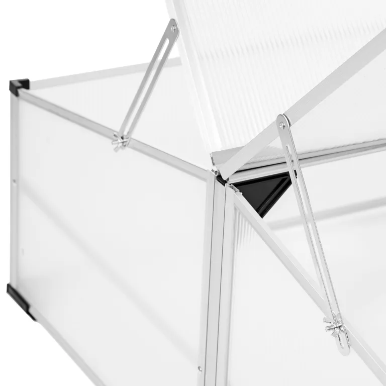 tectake® Frühbeet, Frühbeetaufsatz, Frühbeetkasten, Anzuchtkasten für Hochbeet, Blumenkasten, Anzucht Gewächshaus, Hochbeet Abdeckung, Pflanzkasten Minigewächshaus - 102 x 102 x 41 / 31 cm – Bild 5