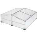 tectake® Frühbeet, Frühbeetaufsatz, Frühbeetkasten, Anzuchtkasten für Hochbeet, Blumenkasten, Anzucht Gewächshaus, Hochbeet Abdeckung, Pflanzkasten Minigewächshaus - 102 x 102 x 41 / 31 cm - Thumbnail 1