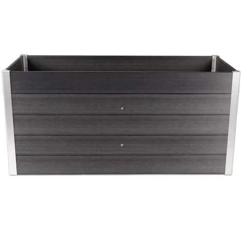 HORI WPC-Hochbeet Pflanzkasten Gemüsebeet Frühbeet Gartenbeet - 3 Größen verfügbar - Farbe: Anthrazit mit Holzoptik - Langlebig, wetterfest & pflegeleicht Größe: 160 x 70 x 75 cm – Bild 2
