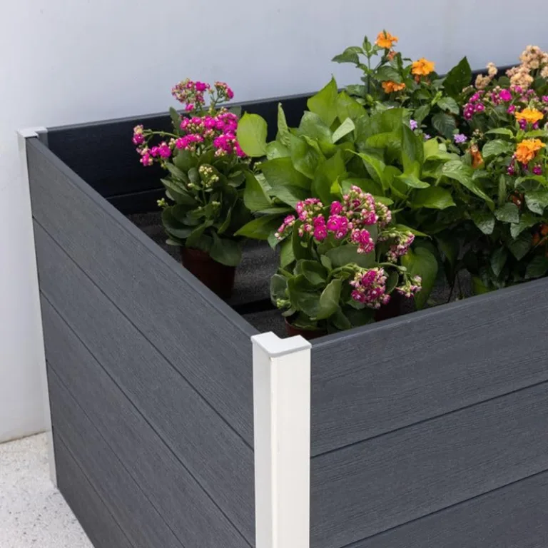 HORI WPC-Hochbeet Pflanzkasten Gemüsebeet Frühbeet Gartenbeet - 3 Größen verfügbar - Farbe: Anthrazit mit Holzoptik - Langlebig, wetterfest & pflegeleicht Größe: 160 x 70 x 75 cm – Bild 3