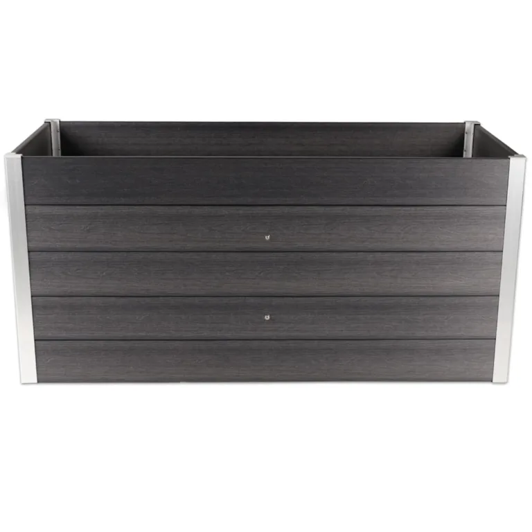 HORI WPC-Hochbeet Pflanzkasten Gemüsebeet Frühbeet Gartenbeet - 3 Größen verfügbar - Farbe: Anthrazit mit Holzoptik - Langlebig, wetterfest & pflegeleicht Größe: 160 x 70 x 75 cm