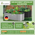 TTL GARDEN 320x80x45cm Elegance XL Metall Hochbeet Anthrazit - Stahl rostfrei verzinkt & grau lackiert Wellblech ovale Form sehr stabil Garten Beet für Gemüse Kräuter Blumen Gartenbeet Gemüsebeet - Thumbnail 8