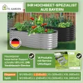 TTL GARDEN 240x80x45cm Elegance L Metall Hochbeet Anthrazit - Stahl rostfrei verzinkt & grau lackiert Wellblech ovale Form sehr stabil Garten Beet für Gemüse Kräuter Blumen Gartenbeet Gemüsebeet - Thumbnail 8