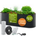 TTL GARDEN 240x80x45cm Elegance L Metall Hochbeet Anthrazit - Stahl rostfrei verzinkt & grau lackiert Wellblech ovale Form sehr stabil Garten Beet für Gemüse Kräuter Blumen Gartenbeet Gemüsebeet - Thumbnail 10