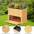 SUNYRISY Hochbeet für Garten mit Stauraum, Holz Hochbeet für Balkon, Outdoor Pflanzkasten Blumenkasten Kräuterbeet, Gartenwerkzeuge Speichern Lagerbox, 85 x 45 x 75 cm, Holzfarbe - Thumbnail 3