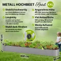 TTL GARDEN 400x80x45cm Spirit XXL Metall Hochbeet Silber - Stahl rostfrei verzinkt Wellblech ovale Form sehr groß stabil & wetterfest Garten Beet für Gemüse Kräuter Blumen Gartenbeet Gemüsebeet - Thumbnail 2