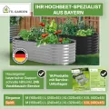 TTL GARDEN 400x80x45cm Spirit XXL Metall Hochbeet Silber - Stahl rostfrei verzinkt Wellblech ovale Form sehr groß stabil & wetterfest Garten Beet für Gemüse Kräuter Blumen Gartenbeet Gemüsebeet - Thumbnail 8