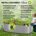 TTL GARDEN 160x80x45cm Spirit M Metall Hochbeet Silber - Stahl rostfrei verzinkt Wellblech ovale Form sehr groß stabil & wetterfest Garten Beet für Gemüse Kräuter Blumen Gartenbeet Gemüsebeet - Thumbnail 2