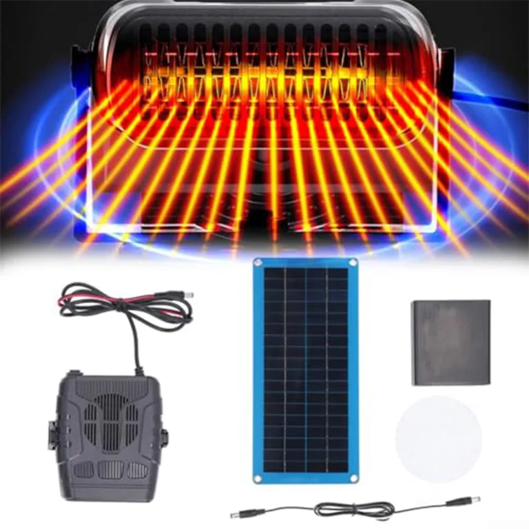 Solarpanel-Heizset – Kfz-Ladegerät, Gewächshausheizung | Solarwärme-Set 12 V mit Ventilator, energiesparendes Heizsystem, Außenheizung R – Bild 2