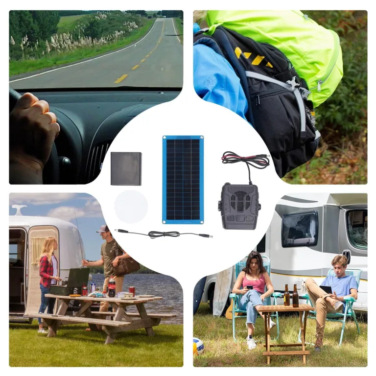 Solarpanel-Heizset – Kfz-Ladegerät, Gewächshausheizung | Solarwärme-Set 12 V mit Ventilator, energiesparendes Heizsystem, Außenheizung R – Bild 9