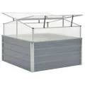 Gewächshaus with Verzinktem Stahl, PC Material, Abnehmbares Dach, Blumenkasten Balkon, Blumentopf Grau, Pflanzkasten Outdoor, 100x100x85 cm - Thumbnail 4