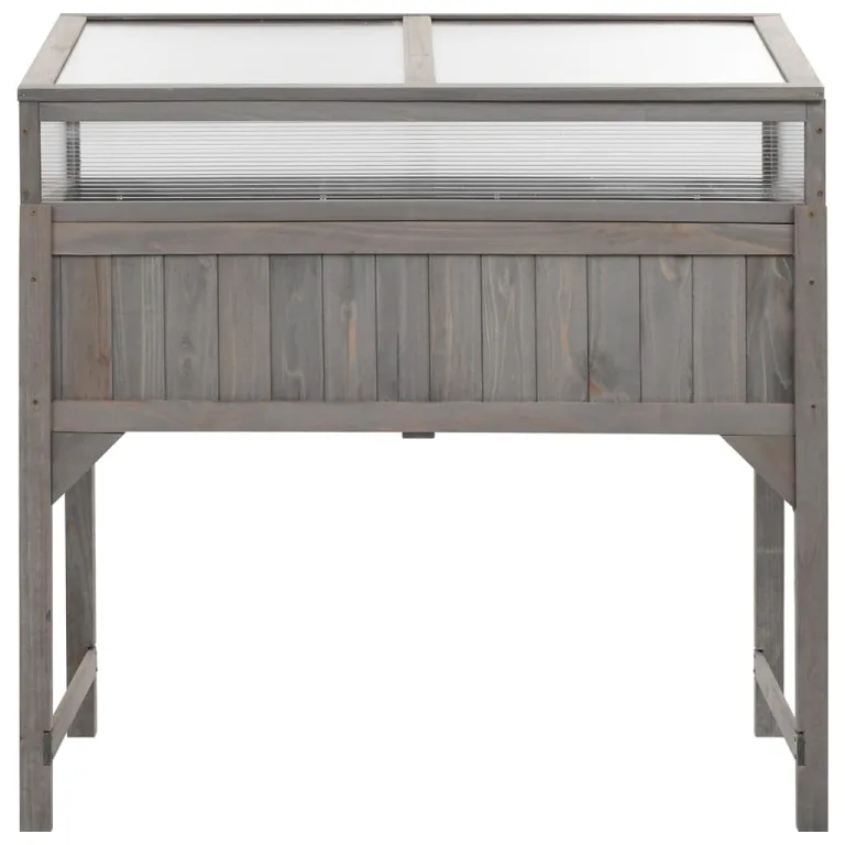 Hochbeet with Gewächshaus, Massivholz Tanne, Durable and Weather-Resistant, Hochbeet Balkon, Hochbeete für Garten, Hofgarten Hochbeete, Pflanzkasten Balkon, 110x54x120 cm – Bild 3