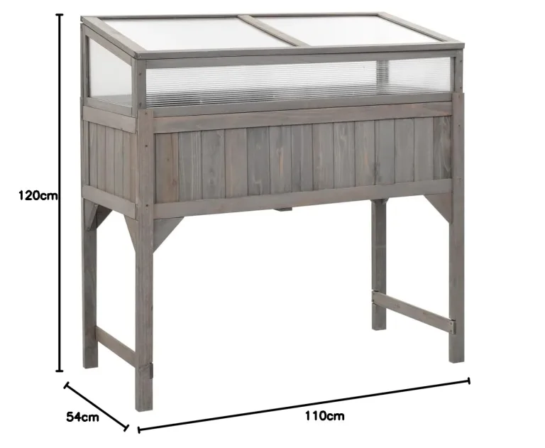 Hochbeet with Gewächshaus, Massivholz Tanne, Durable and Weather-Resistant, Hochbeet Balkon, Hochbeete für Garten, Hofgarten Hochbeete, Pflanzkasten Balkon, 110x54x120 cm – Bild 10
