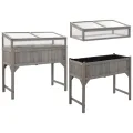 Hochbeet with Gewächshaus, Massivholz Tanne, Durable and Weather-Resistant, Hochbeet Balkon, Hochbeete für Garten, Hofgarten Hochbeete, Pflanzkasten Balkon, 110x54x120 cm - Thumbnail 4