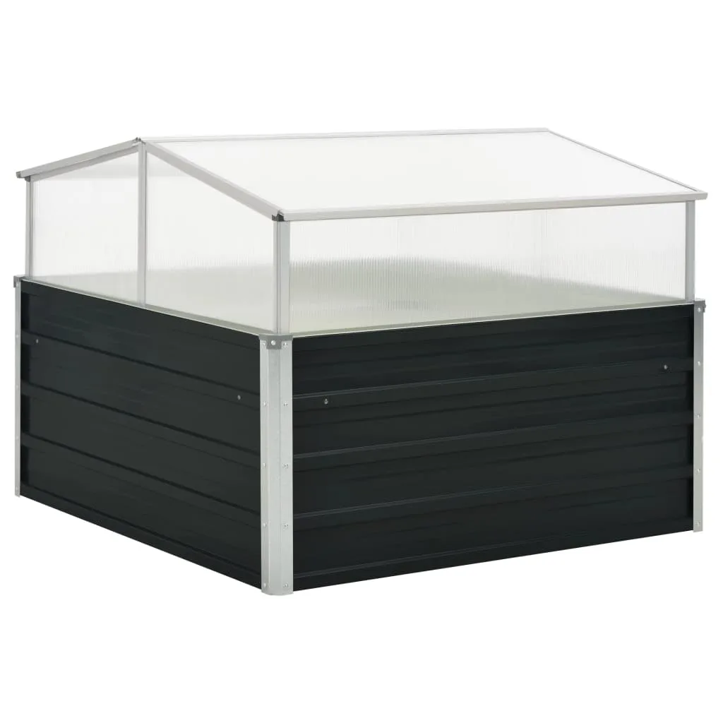 Gewächshaus mit Verzinktem Stahl, Pflanzenschutzzelt, PC-Board, Abnehmbares Dach, Balkon Pflanzkasten Outdoor, Blumenkasten Balkon, Für Pflanzen, Gemüse, Kräuter und Blumen, 100x100x77 cm - Bild 1