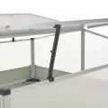 Gewächshaus mit Verzinktem Stahl, Pflanzenschutzzelt, PC-Board, Abnehmbares Dach, Balkon Pflanzkasten Outdoor, Blumenkasten Balkon, Für Pflanzen, Gemüse, Kräuter und Blumen, 100x100x77 cm - Thumbnail 5