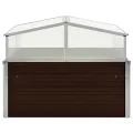 Gewächshaus with Verzinkter Stahl, Durable Material, Removable Roof, Blumenkasten Balkon, Hochbeete für Balkon, Pflanzkübel Outdoor, Brown, 100x100x85 cm - Thumbnail 9