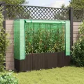 Hochbeet mit Gewächshaus-Aufsatz, Polypropylen, Rattan-Optik, Hochbeet mit Abdeckung, Hochbeete für Garten, Balkon, Für Gärten usw, 160x40x153 cm - Thumbnail 3