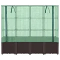 Hochbeet mit Gewächshaus-Aufsatz, Polypropylen, Rattan-Optik, Hochbeet mit Abdeckung, Hochbeete für Garten, Balkon, Für Gärten usw, 160x40x153 cm - Thumbnail 4
