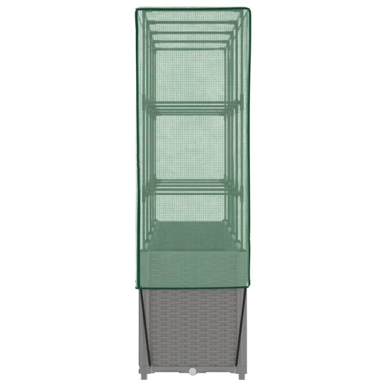 Hochbeet with Gewächshaus-Aufsatz, Polypropylen Material, Rattan Optik, Hochbeet mit Abdeckung, Hochbeete mit Dach, Balkon Pflanzkasten, 160x40x153 cm – Bild 5