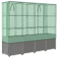 Hochbeet with Gewächshaus-Aufsatz, Polypropylen Material, Rattan Optik, Hochbeet mit Abdeckung, Hochbeete mit Dach, Balkon Pflanzkasten, 160x40x153 cm - Thumbnail 6