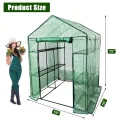 Gewächshaus 143x143x195Cm, Tomatengewächshaus Foliengewächshaus, Tomaten Gewächshaus Balkon Greenhouse Tomatenhaus Mit Rahmen Aus Verzinktem Stahl & Pe Gitterfolie, Treibhaus Für Garten Aufzucht, Grün - Thumbnail 2