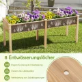 COSTWAY Hochbeet Holz Dual, Erhöhtes Gartenbeet, Pflanzkasten mit Trennwand & Drainagelöchern, Gemüsebeet Pflanzbeet rechteckig, Kräuterbeet für Balkon Garten Terrasse, 184 x 58 x 77 cm (Natur) - Thumbnail 4