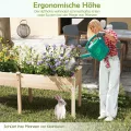 COSTWAY Hochbeet Holz Dual, Erhöhtes Gartenbeet, Pflanzkasten mit Trennwand & Drainagelöchern, Gemüsebeet Pflanzbeet rechteckig, Kräuterbeet für Balkon Garten Terrasse, 184 x 58 x 77 cm (Natur) - Thumbnail 6