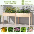 COSTWAY Hochbeet Holz Dual, Erhöhtes Gartenbeet, Pflanzkasten mit Trennwand & Drainagelöchern, Gemüsebeet Pflanzbeet rechteckig, Kräuterbeet für Balkon Garten Terrasse, 184 x 58 x 77 cm (Natur) - Thumbnail 7