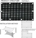 Strapazierfähige wasserdichte Plane mit Ösen, 3 x 4 m, strapazierfähige PE-Abdeckung für Pool, LKW, Holz, Gartenmöbel, Pflanzen, Gewächshaus, waschbar, schwarz-weiß, kariertes Design - Thumbnail 9