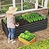Hochbeet Metall,435L Pflanzkasten Hochbeete für Garten,Rostfreies Stahlblech Kräuterbeet, Verzinktes Gemüsebeetr Pflanzenbeet zum Anbau von Gemüse, Blumen, 120x60x58 cm Rechteckigl,Schwarz S – Bild 2