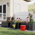 Hochbeet Metall,975L Pflanzkasten Hochbeete für Garten,Rostfreies Stahlblech Kräuterbeet, Verzinktes Gemüsebeet Pflanzenbeet zum Anbau von Gemüse, Blumen, 180x90x58 cm Rechteckigl,Schwarz M - Thumbnail 10