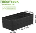 Hochbeet Metall,975L Pflanzkasten Hochbeete für Garten,Rostfreies Stahlblech Kräuterbeet, Verzinktes Gemüsebeet Pflanzenbeet zum Anbau von Gemüse, Blumen, 180x90x58 cm Rechteckigl,Schwarz M - Thumbnail 4