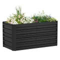LZQ Hochbeet Metall,2160L Pflanzkasten Hochbeete für Garten,Rostfreies Stahlblech Kräuterbeet, Verzinktes Gemüsebeet Pflanzenbeet zum Anbau von Gemüse, Blumen, 300x120x58 cm Rechteckigl,Schwarz XL - Thumbnail 1