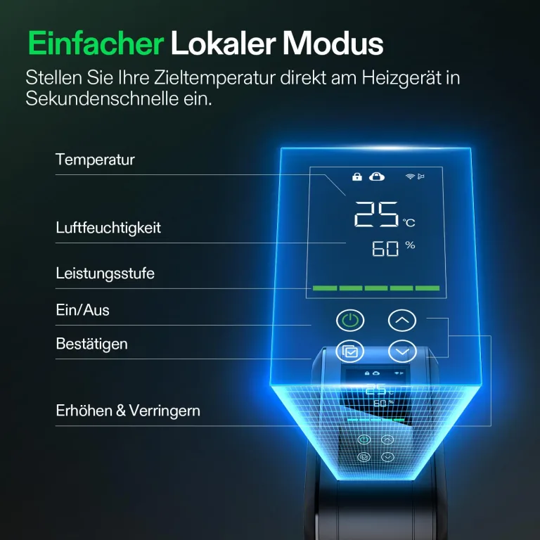 VIVOSUN AeroFlux Smart Grow Tent Heater, 700W PTC-Heizung mit Thermostat, VPD-Überwachung, App-Steuerung, Überhitzungsschutz und Verlängerungsschlauch, für Growzelte, Räume und Gewächshäuser – Bild 6