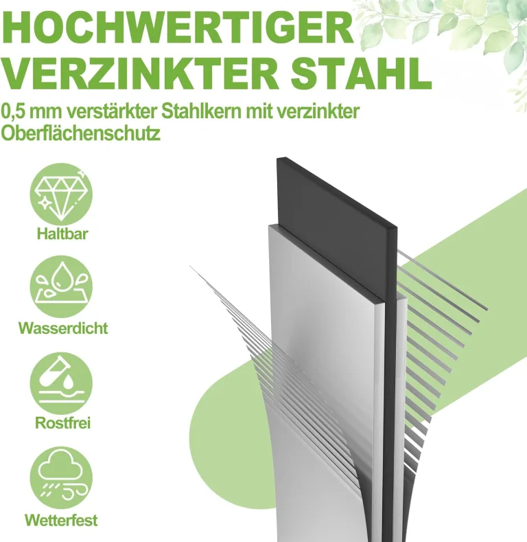 Hochbeet 120x60x58cm Blumenkasten Verzinkter Stahl Pflanzkübel Groß Außen Pflanzkasten Frühbeet Pflanzbeet Gartenbeet Rechteck für Garten Balkon, Schwarz – Bild 5