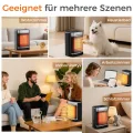 YASHE Heizlüfter Energiesparend 1500W Heizung Elektrisch mit Fernbedienung, Thermostat PTC-Keramik Heizung 70° Oszillierend 24-Std-Timer Überhitzungs-Kippschutz Kindersicherung - Thumbnail 7