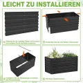 120x60x58cm Hochbeet Verzinkter Stahl Gemüsebeet Kräuterbeet Pflanzkasten Frühbeet Hochbeete-Kit Pflanzenbeet Gemüsebeet Blumenkasten für Beet, Garten und Terrasse Rechteck-Schwarz - Thumbnail 7