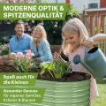 TTL GARDEN 200x60x45cm Metall Hochbeet Fusion 6-in-1 Salbei Grün - Stahl rostfrei verzinkt & lackiert 45cm hoch 60cm breit Wellblech Form oval stabil Garten Beet für Gemüse Kräuter Blumen Gartenbeet - Thumbnail 9