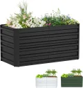 Hochbeet Metall 120x60x58 cm Rechteckig Schwarz – Verzinktes Gartenbeet aus Stahl, rostfrei & wetterfest, für Gemüse, Kräuter & Blumen – Pflanzkasten für Garten, Balkon & Terrasse - Thumbnail 1