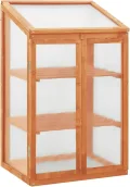 Holz-Gewächshaus: Großes, stabil & langlebig - Schutz vor Kälte, 2 Regale, PC-Platten, Zusammenbau erforderlich Model314848 - Thumbnail 2