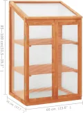 Holz-Gewächshaus: Großes, stabil & langlebig - Schutz vor Kälte, 2 Regale, PC-Platten, Zusammenbau erforderlich Model314848 - Thumbnail 7