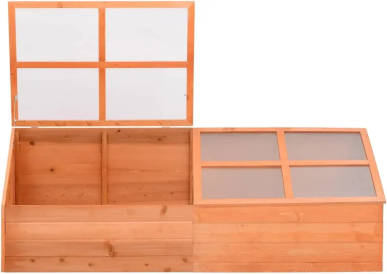 Holz-Gewächshaus mit PC-Platten | Schutz für Kräuter & Setzlinge | 180x57x62 cm | Wasserfest Model170648 – Bild 2