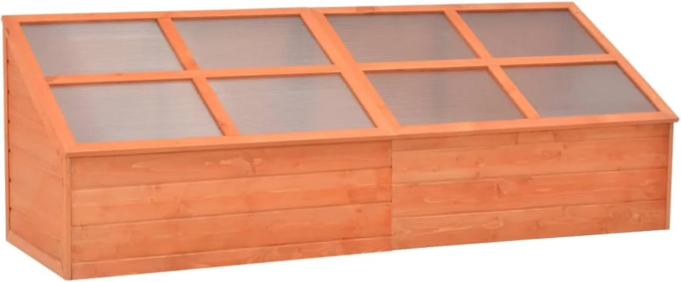 Gecheer Holz Treibhaus 180x57x62 cm Pflanzenhaus mit PC-Platte für Garten und Gewächshaus - Bild 1