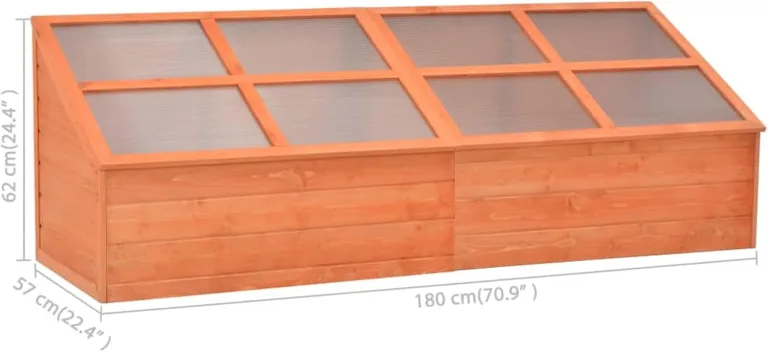 Gecheer Holz Treibhaus 180x57x62 cm Pflanzenhaus mit PC-Platte für Garten und Gewächshaus – Bild 6