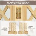 Outsunny Hochbeet mit Klappbarem Spalier, 133 x 165 cm Raumtrenner mit Sichtschutz, Pflanzkasten mit 4 Blumenkasten, Tannenholz Raumteiler für Balkon, Natur - Thumbnail 4
